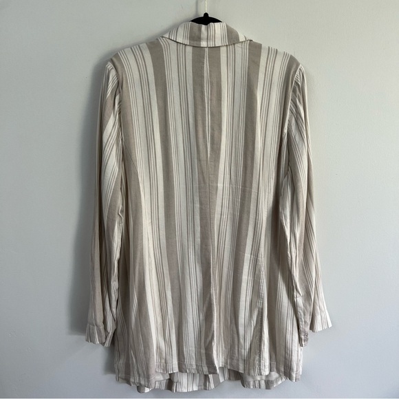 Torrid Taupe Stripe Linen Blend Blazer - Picture 9 of 14
